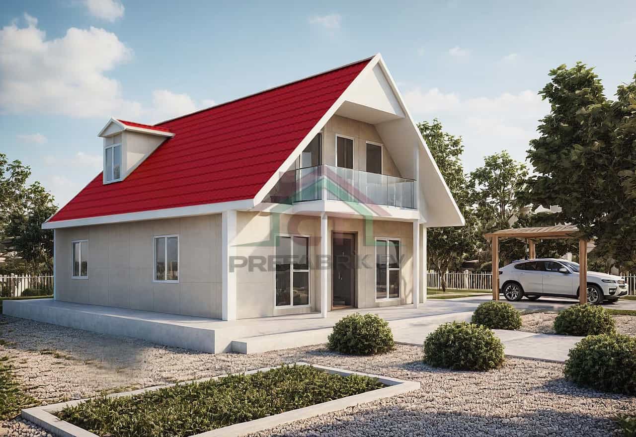 3+1 Çift Katlı Prefabrik Ev 134 m2 dış