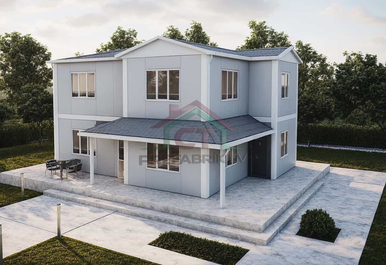 4+1 Çift Katlı Prefabrik Ev 142 m2 genel bakış