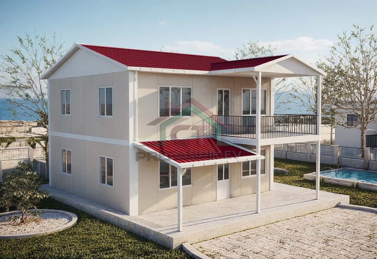 4+1 Çift Katlı Prefabrik Ev 149 m2 komple