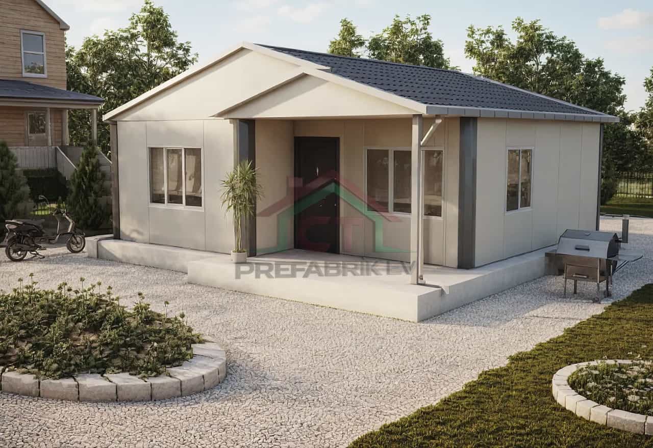 2+1 Tek Katlı Prefabrik Ev 62 m2 teknik plan