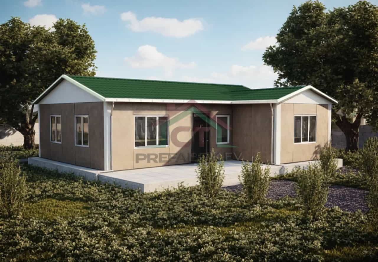 2+1 Tek Katlı Prefabrik Ev 75 m2 şık dış görünüş