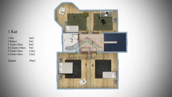 Çelik Ev 159m2 geniş 4