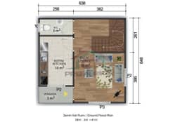 2+1 Çift Katlı Prefabrik Ev 82 m2 plan 2