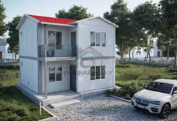 2+1 Çift Katlı Prefabrik Ev 82 m2 dış tasarım