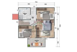 3+1 Çift Katlı Prefabrik Ev 114 m2 alt kat