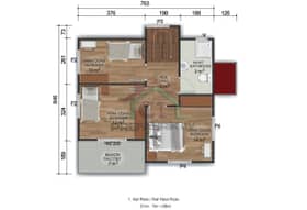 3+1 Çift Katlı Prefabrik Ev 118 m2 mimari 1