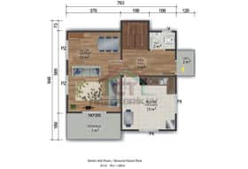 3+1 Çift Katlı Prefabrik Ev 118 m2 mimari 2