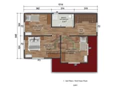 4+1 Çift Katlı Prefabrik Ev 142 m2 plan a