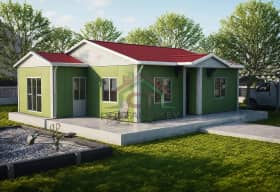 2+1 Tek Katlı Prefabrik Ev 72 m2 tasarım örneği