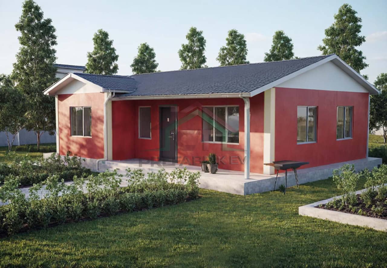 2+1 Tek Katlı Prefabrik Ev 78 m2 bina dışı