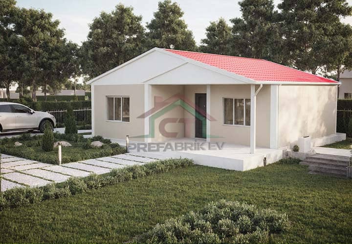 2+1 Tek Katlı Prefabrik Ev 84 m2 ev modeli