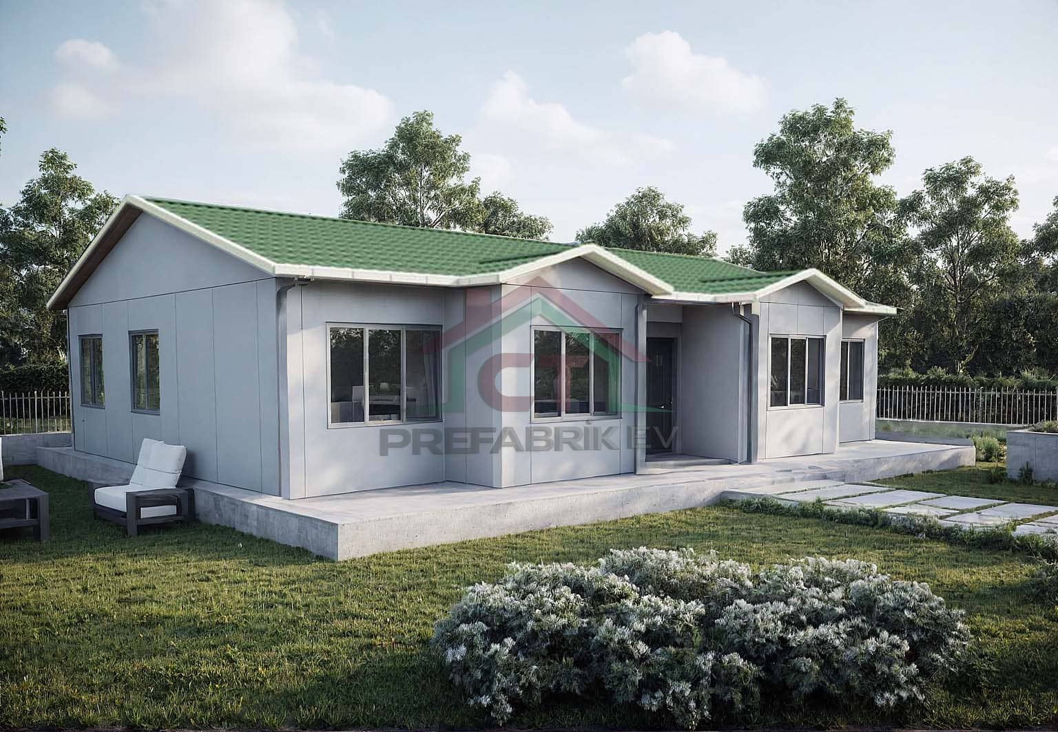 3+1 Tek Katlı Prefabrik Ev 112 m2 ana model