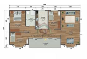 3+1 Tek Katlı Prefabrik Ev 98 m2 teknik plan