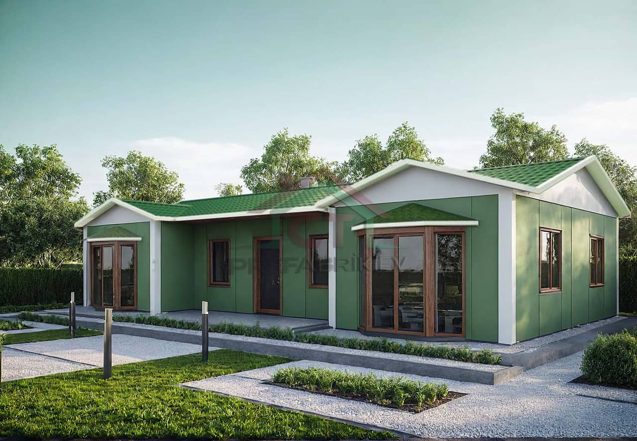 3+1 Tek Katlı Prefabrik Ev 98 m2 villa tipi