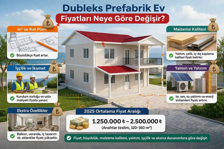 Dublex Prefabrik Ev Fiyatları Neye Göre Değişir? Model, Metrekare ve Tasarıma Göre Detaylı Rehber