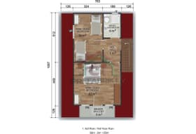 3+1 Çift Katlı Prefabrik Ev 134 m2 üst kat