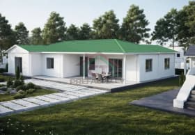3+1 Tek Katlı Prefabrik Ev 166 m2 konut tasarımı
