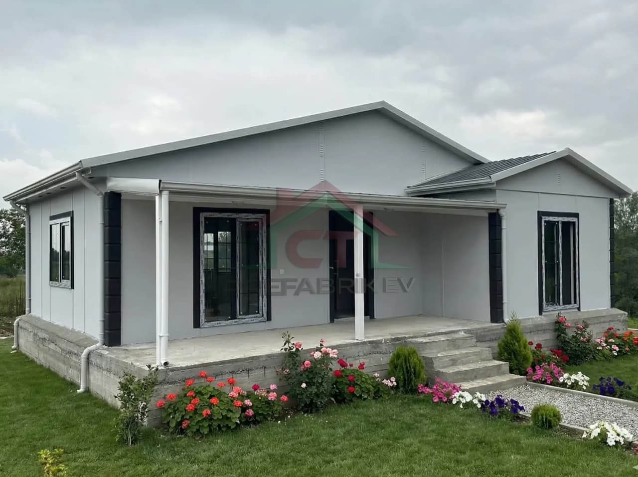 Konya Modern Tek Katlı Prefabrik Ev Projesi | 2+1 82 m2 prefabrik ev projesi Konya görseli 1