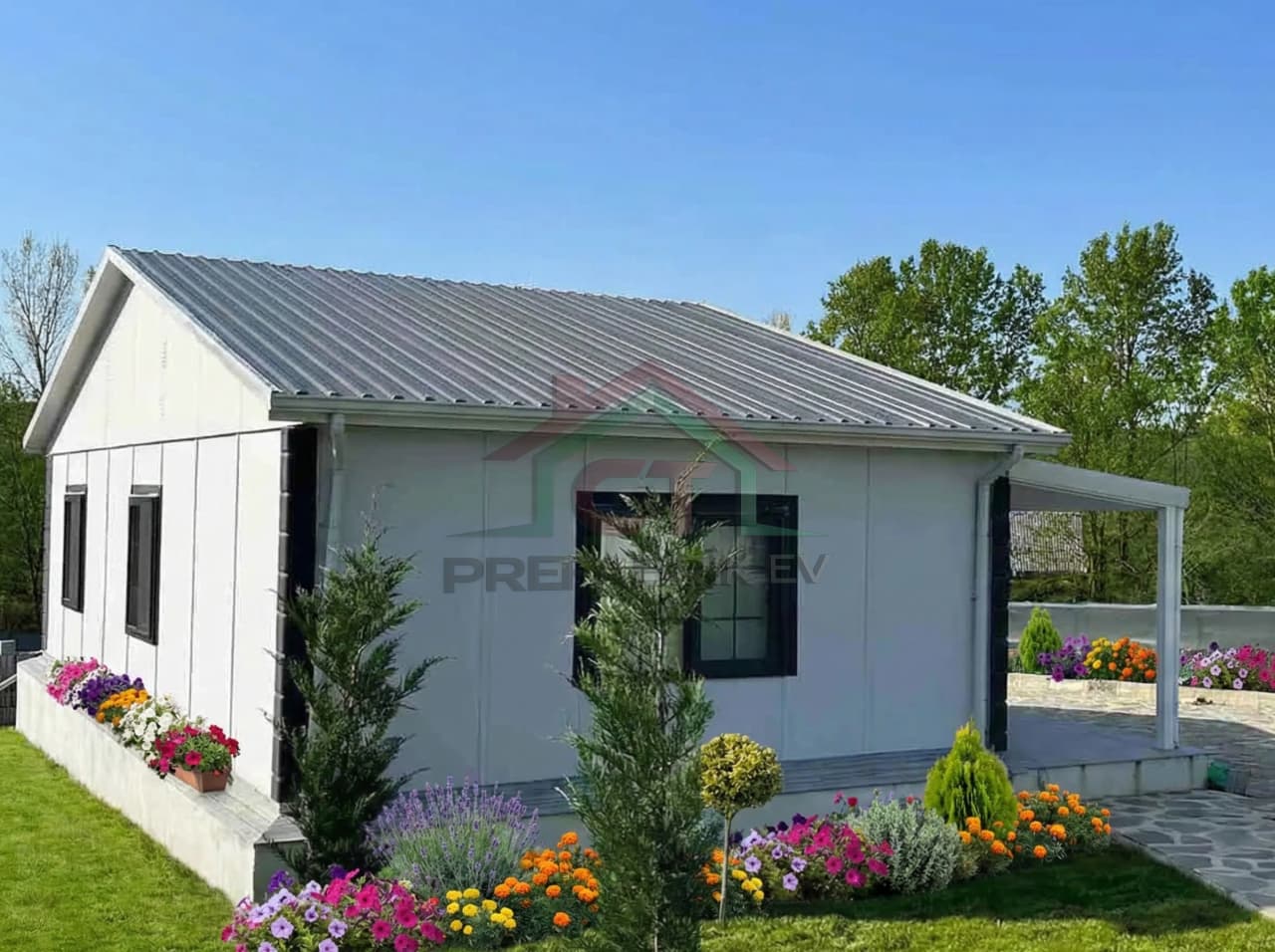 Kars Tek Katlı Prefabrik Ev Projesi | 2+1 80 m2 prefabrik ev projesi Kars görseli 1