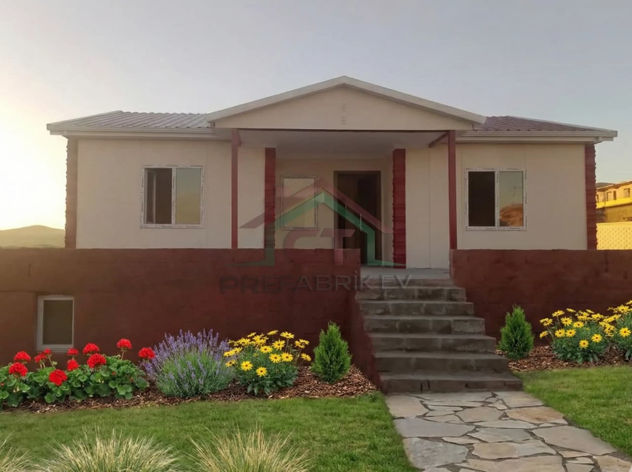 Giresun Modern Tek Katlı Prefabrik Ev Projesi | 3+1 129 m2 prefabrik ev projesi Giresun görseli 1