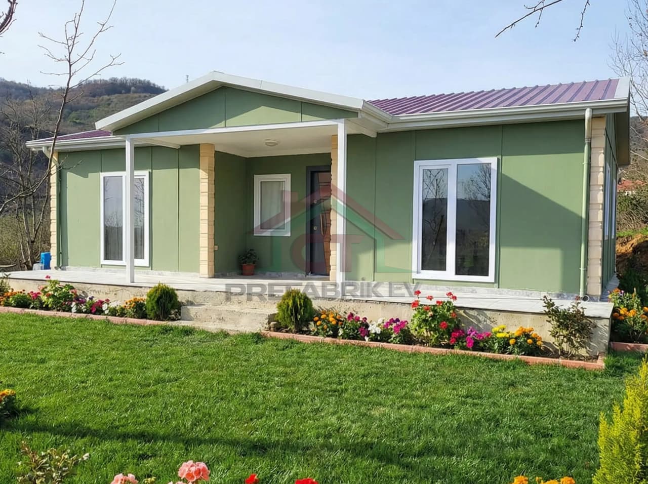 Sakarya Modern Tek Katlı Prefabrik Ev Projesi | 3+1 82 m2 prefabrik ev projesi Çankırı görseli 1