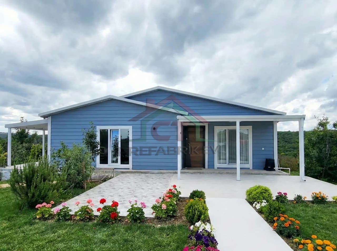 Sakarya Modern Tek Katlı Prefabrik Ev Projesi | 3+1 110 m2 prefabrik ev projesi Sakarya görseli 1