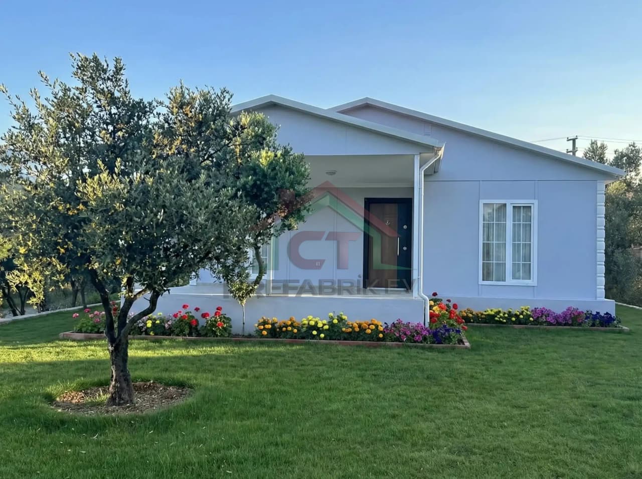 Sakarya Bahçeli Tek Katlı Prefabrik Ev Projesi | 2+1 84 m2 prefabrik ev projesi Sakarya görseli 1