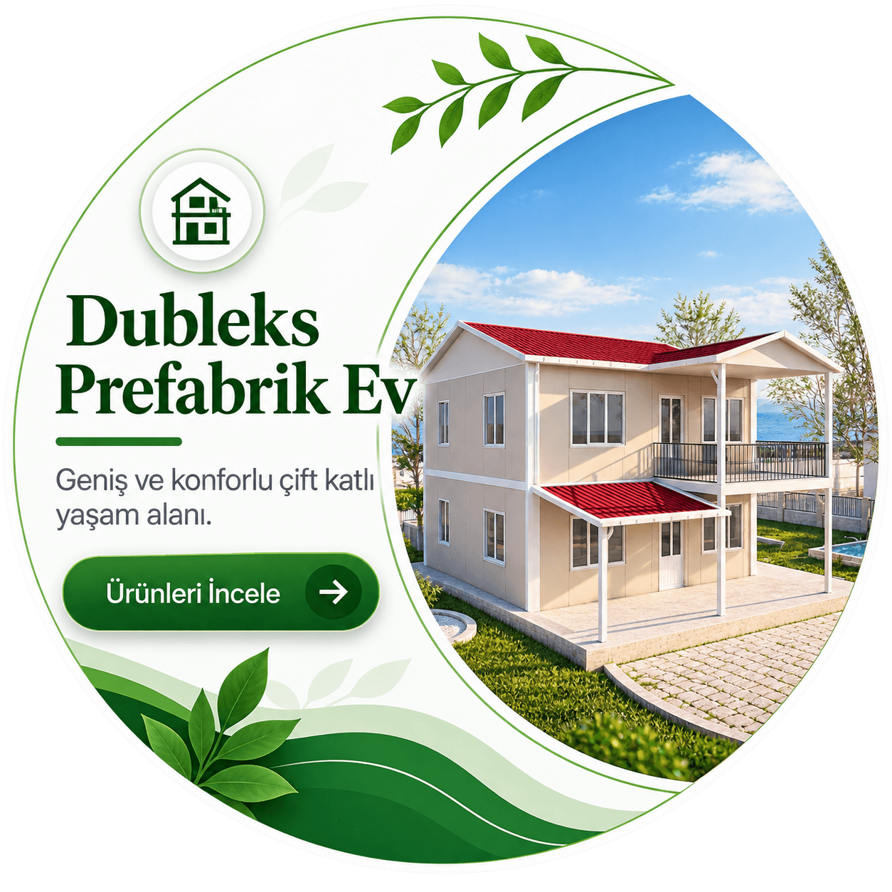 Dubleks Prefabrik Ev (Çift Katlı)