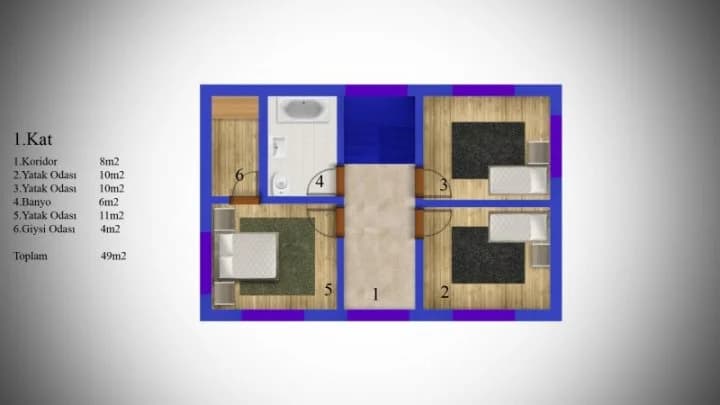 Çelik Ev 104m2 görünüş 4