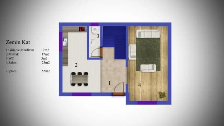 Çelik Ev 104m2 görünüş 5