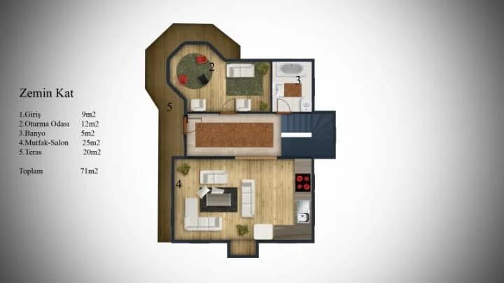 Çelik Ev 159m2 geniş 3